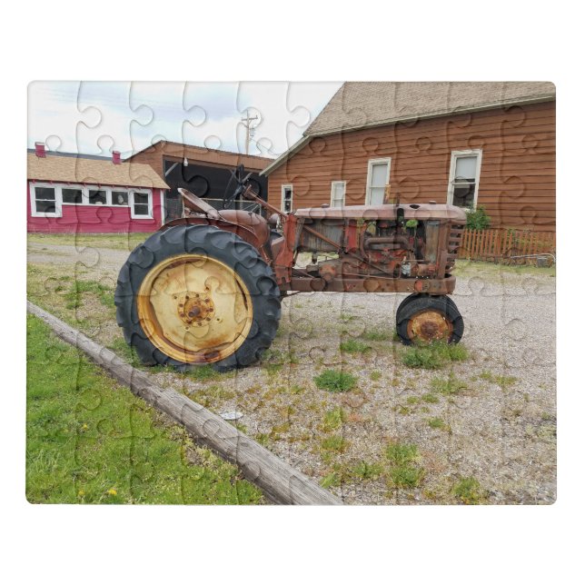 Old Rusty Farm Tractor Photograph Jigsaw Puzzle (Puzzle Horizontal)