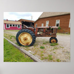 Old Rusty Farm Tractor Photograph Poster
