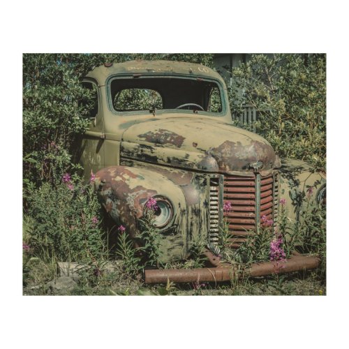 Old Rusty Scrap Car Wood Wall Art