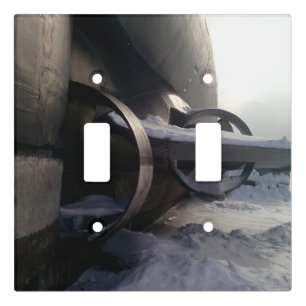 Old rusty submarine light switch cover