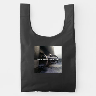 Old rusty submarine reusable bag