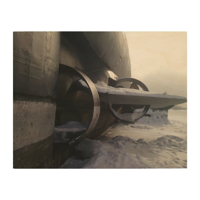 Old rusty submarine wood wall art (Front)