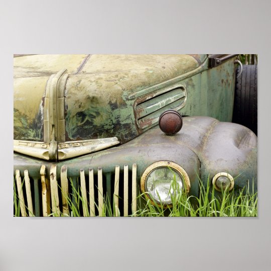 Download Old Rusty Truck Hood Poster | Zazzle.com