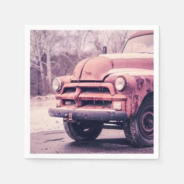 Old rusty truck paper napkins (Front)