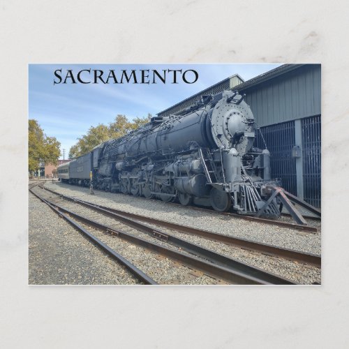 Old Sacramento Steam Engine postcard