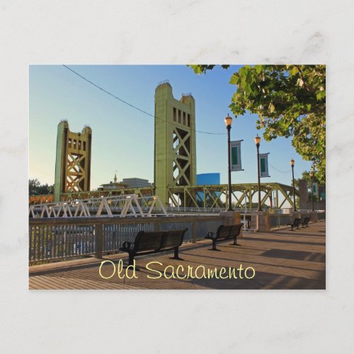 Old Sacramento Tower Bridge Postcard