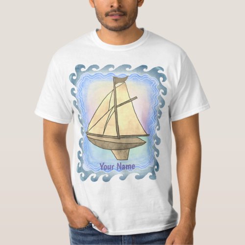 Old Sailboat custom name t_shirt