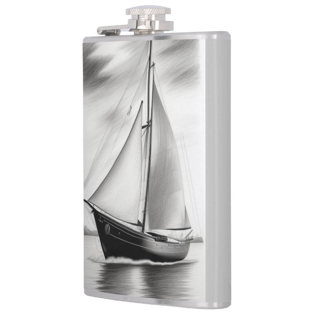 Old Sailboat Flask (Left)