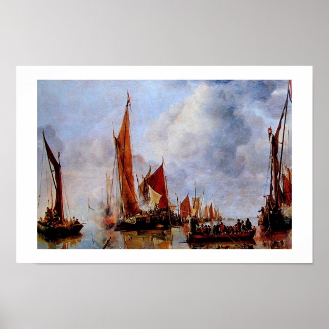 OLD SAILING BOATS AT SEA POSTER (Front)