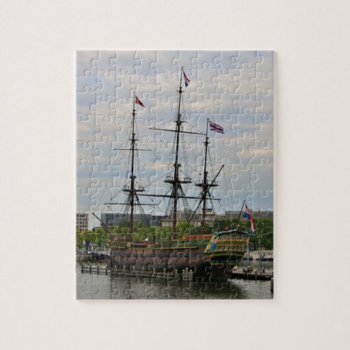 Old sailing ship Amsterdam Holland Jigsaw Puzzle