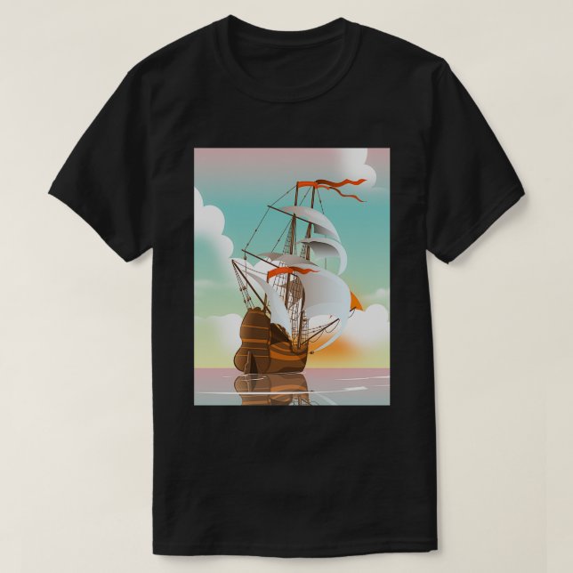 Old Sailing Ship T-Shirt (Design Front)