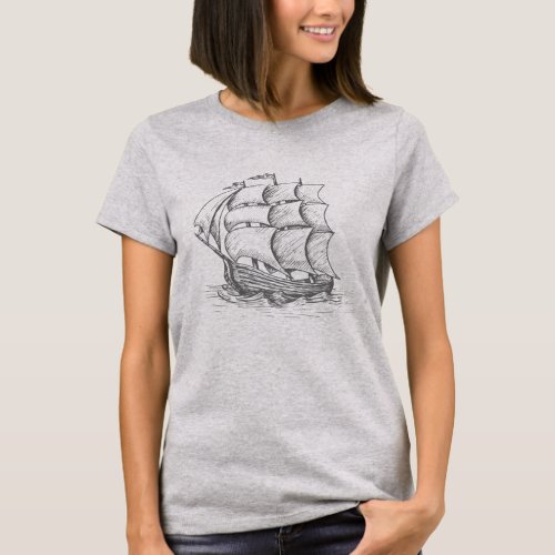 Old sailing ship T_Shirt