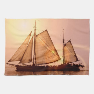 Old Sailing Ships Kitchen Towel