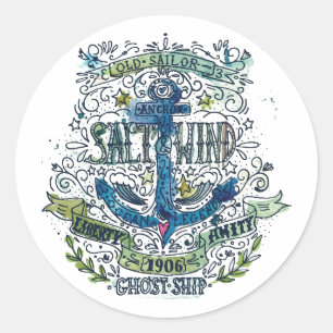 Old Sailor Anchor Poster Classic Round Sticker