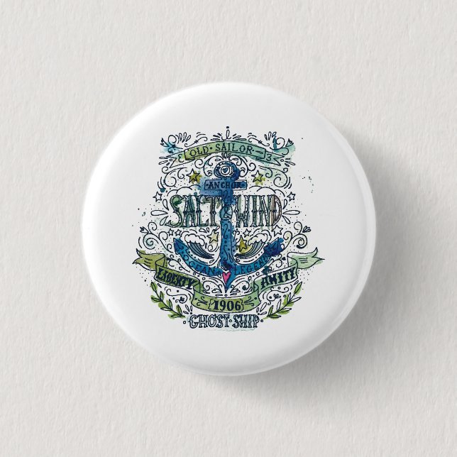 Old Sailor Anchor Poster Pinback Button (Front)