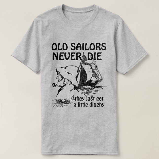 Old Sailors Never Die Mens Basic Grey T-Shirt (Design Front)