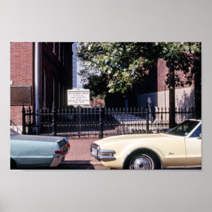 Old Saint Mary's Church Philadelphia 1970 Cars Poster