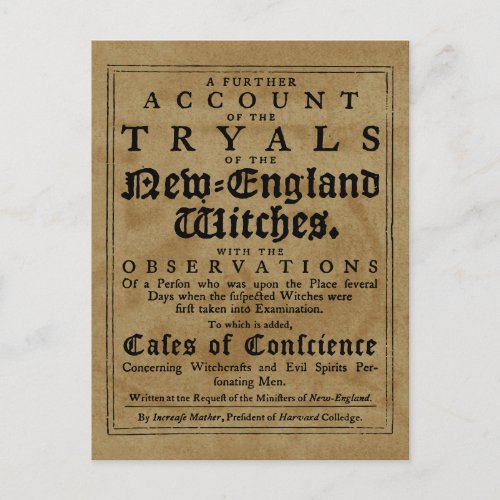 Old Salem Witch Trials Postcard