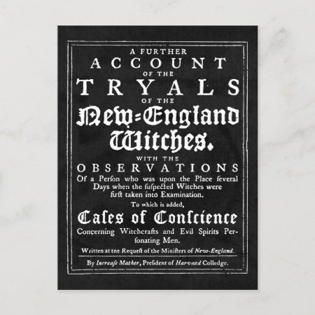 Old Salem Witch Trials Postcard
