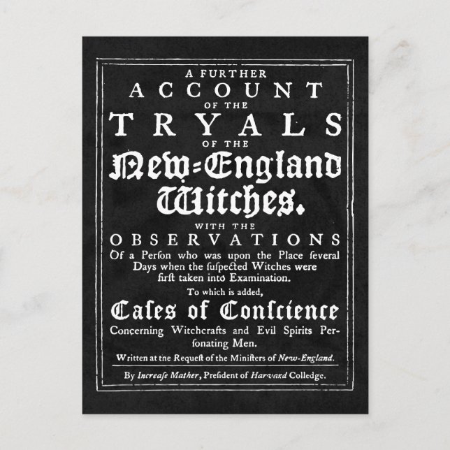 Old Salem Witch Trials Postcard (Front)