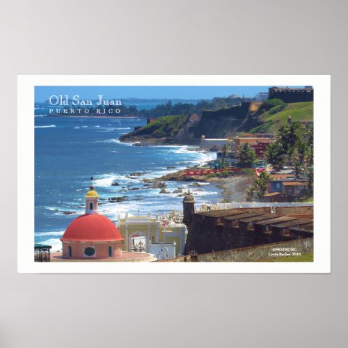 Old San Juan By The Sea II Poster