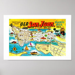 Old San Juan Map Print