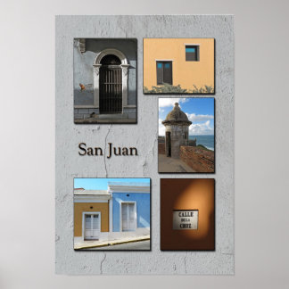 Old San Juan Photo Collage Poster