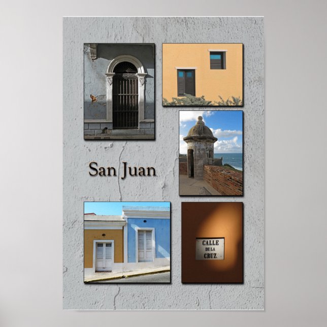 Old San Juan Photo Collage Poster (Front)
