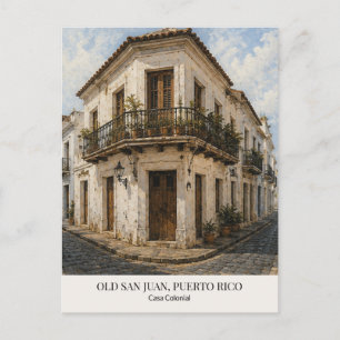 Old San Juan Postcard – Casa Colonial, Puerto Rico