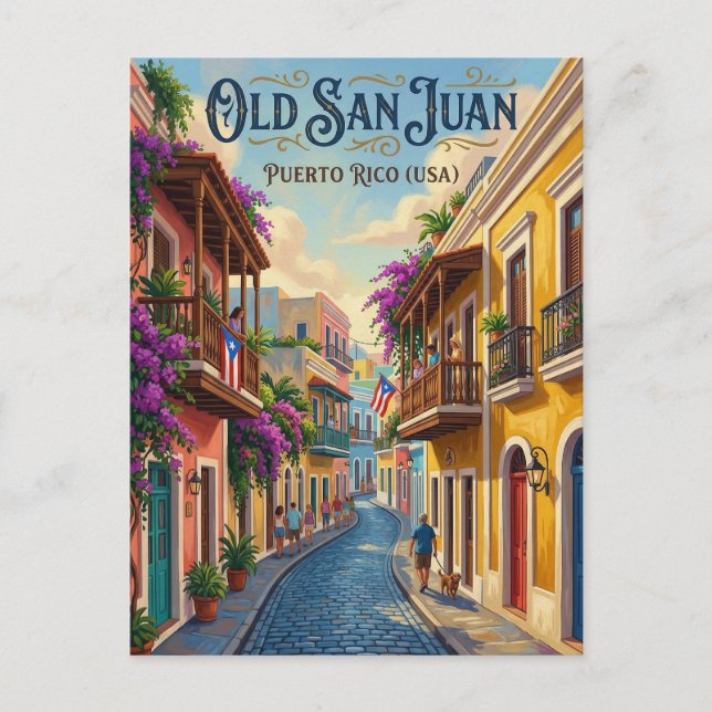 Old San Juan Puerto Rico Postcard (Front)