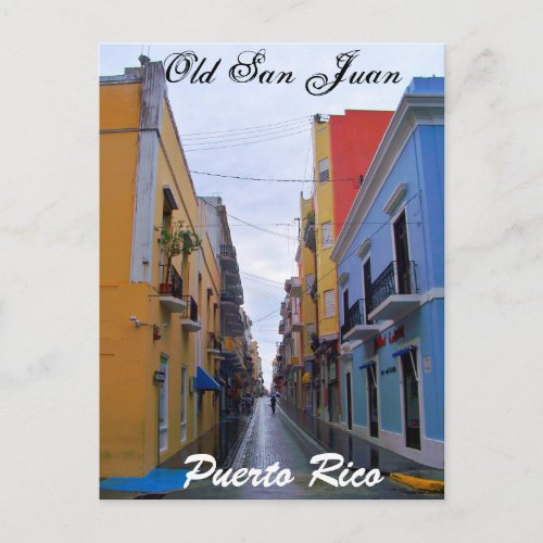 Old San Juan Puerto Rico Postcard Colorful Houses