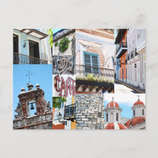 Old San Juan, Puerto Rico - Postcard Photo Collage (Front)