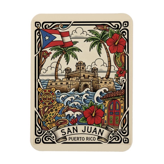 Old San Juan Puerto Rico Travel Magnet (Vertical)