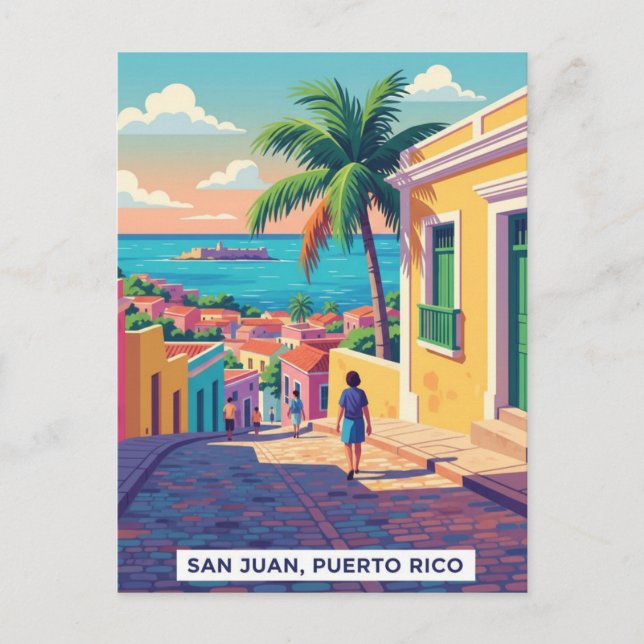 Old San Juan Puerto Rico Travel Postcard (Front)