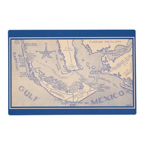 Old Sanibel and Captiva Map Placemat