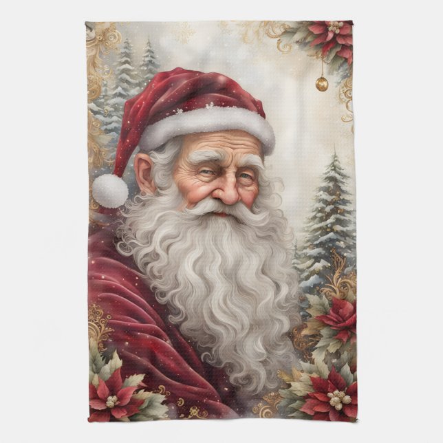 Old Santa Claus Kitchen Towel (Vertical)