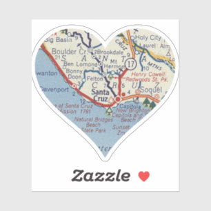Old Santa Cruz Map Sticker