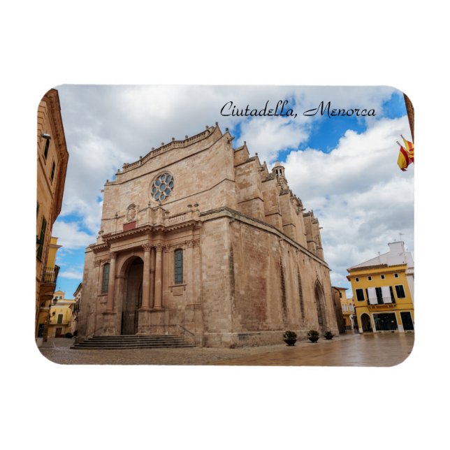 Old Santa Maria Cathedral in Ciutadella - Menorca, Magnet (Horizontal)