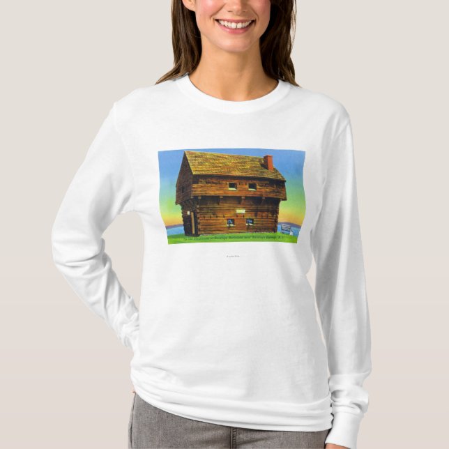 Old Saratoga Battlefield Blockhouse Exterior T-Shirt (Front)