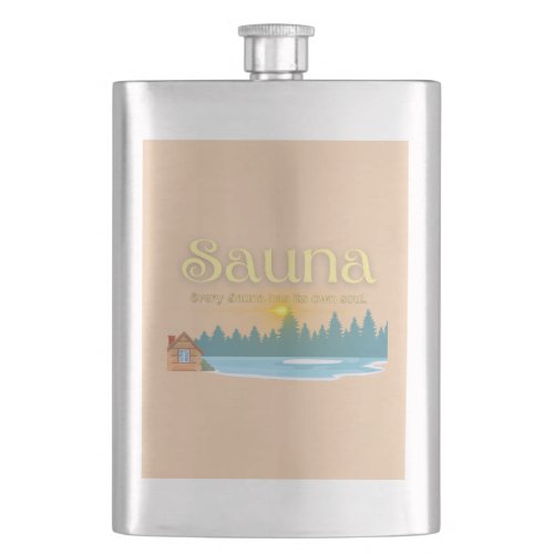 Old Sauna Saying Vinyl Wrapped Flask