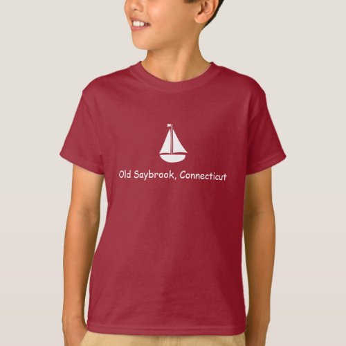 OLD SAYBROOK CONNECTICUT WITH SAILBOAT t_shirt