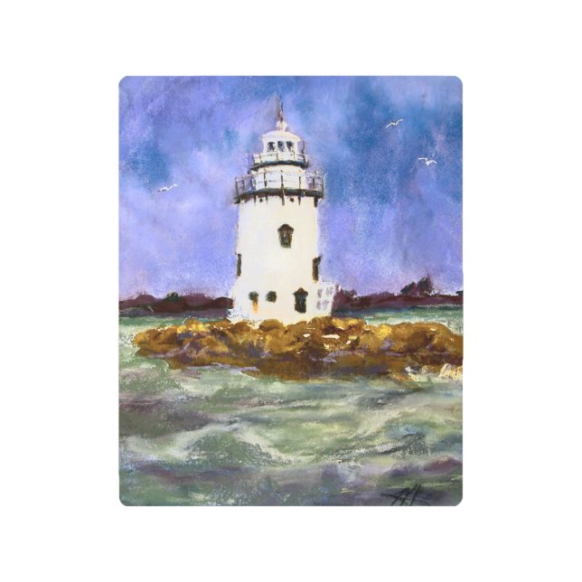 Old Saybrook Lighthouse Connecticut Maureen Girard Metal Print (Front)