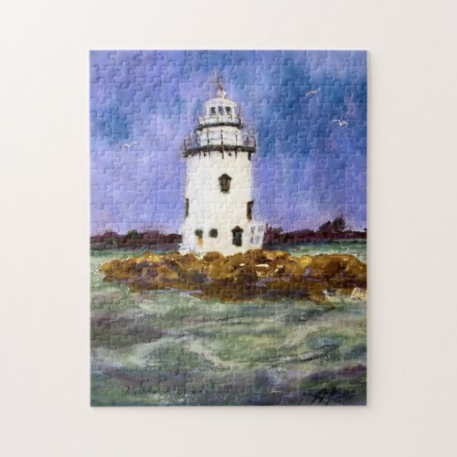 Old Saybrook Lighthouse Maureen Girard Ocean Jigsaw Puzzle