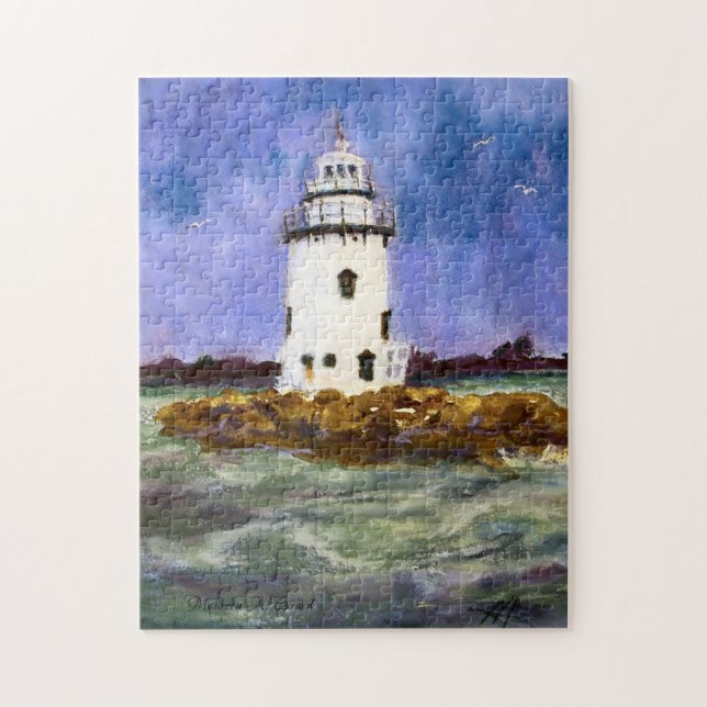 Old Saybrook Lighthouse Maureen Girard Ocean Jigsaw Puzzle (Vertical)