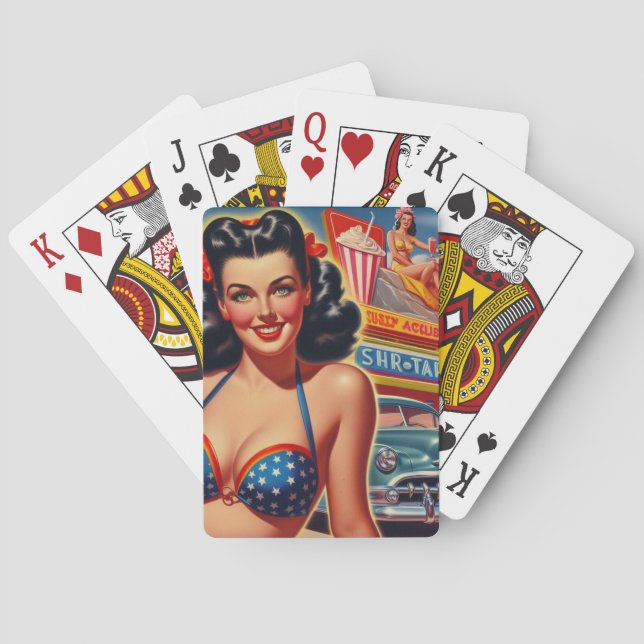 Old School 1950s Girl Poker Cards (Back)