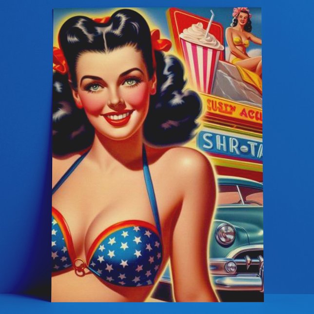 Old School 1950s Girl Postcard (Creator Uploaded)