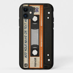 Old School 80s DJ Music Cassette Tape Pattern iPhone 11 Case