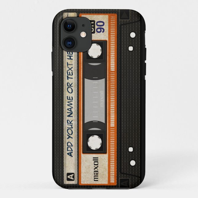 Old School 80s DJ Music Cassette Tape Pattern Case-Mate iPhone Case (Back)