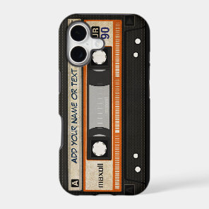 Old School 80s DJ Music Cassette Tape Pattern iPhone 17 Case