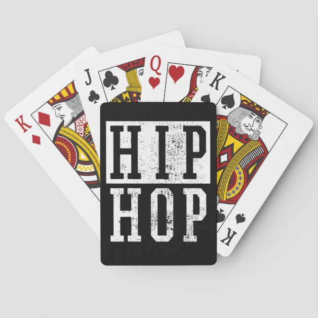 Old School 90s Nineties Hip Hop Rap Damiseta Poker Cards (Back)